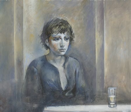 Alberto Sughi, Ragazza col bicchiere 2000