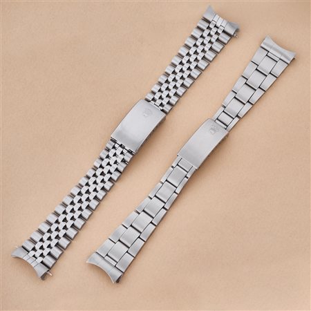 Rolex - Lotto di due bracciali in acciaio, anni 70 e 80