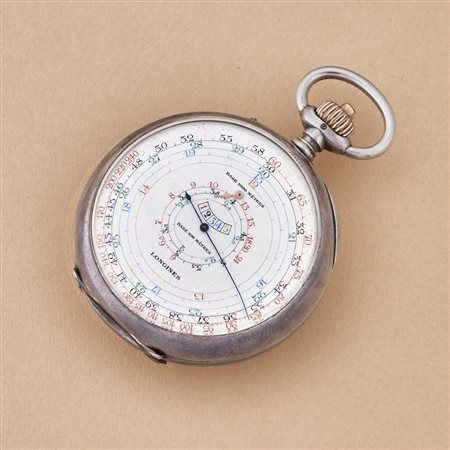 Longines - Cronografo da tasca a doppio quadrante, anni 30