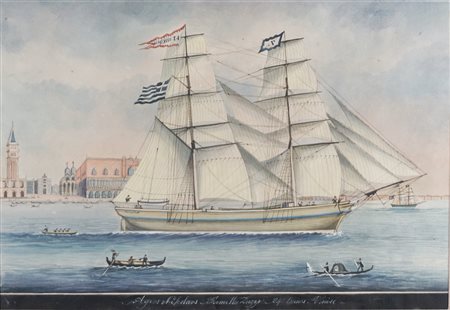 Scuola del secolo XIX - Il galeone Agios Nikolaos - Famille Zuzzo - Venezia