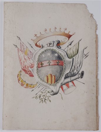 Anonimo - Studio per stemma araldico, Late 18th century