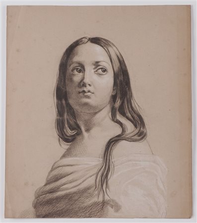 Scuola del secolo XIX - Studio per ritratto di fanciulla