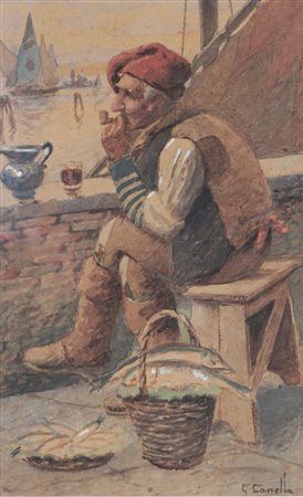 Giuseppe II Canella (1837-1913) - Il vecchio pescatore