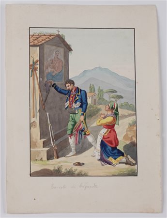 Scuola del secolo XIX - Ex Voto di brigante