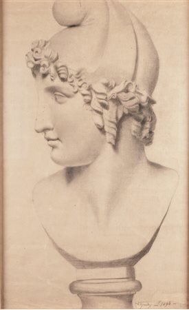 Luigi Napoleone Grady (Santa Cristina, Pavia 1860 - Varese 1949)  - Studio per busto classico, 1894