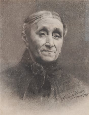 Ferdinando Bialetti (Mede Lomellina 1864 - Pavia 1958)  - Ritratto di signora, 1882