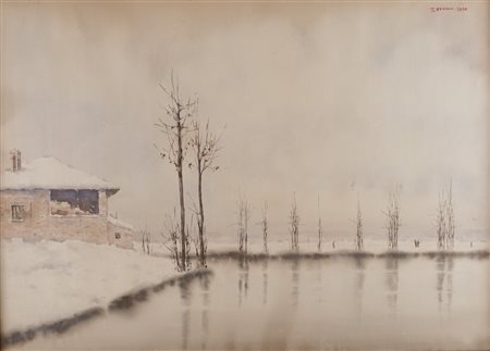 Anonimo di inizio XX secolo - Pianura innevata, 1930