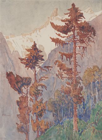 Josè Mingret (1880 - 1969)  - Paesaggio alpino