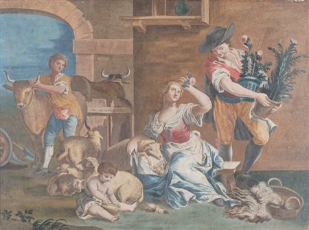 Scuola veneta del XIX secolo - Scena di vita contadina