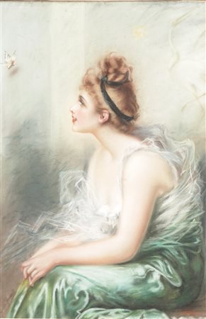 Lucie Renard - La bella e la farfalla da Vittorio Matteo Corcos, Around 1920