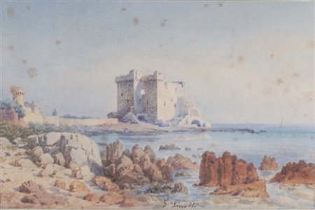 G. Pinotti (Secolo XIX) - Rovine sull'isola di Saint Honorat