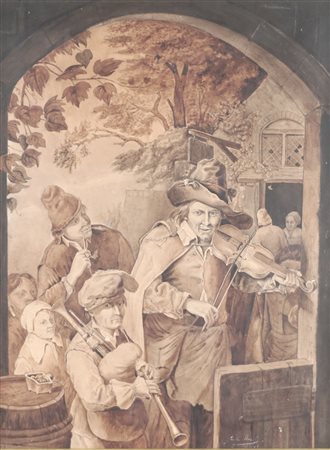 Emmanuel Auguste Massè (1818 - 1881)  - I musicisti ambulanti da Christian Wilhem Ernst Dietrich
