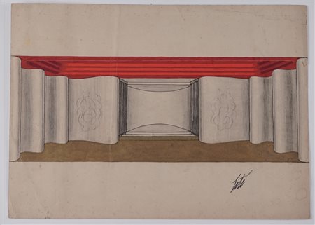 Erté (Romain de Tirtoff) (San Pietroburgo 1892 - Parigi 1990)  - Studio per scenografia