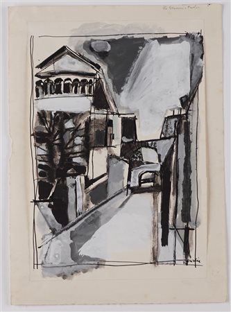 Antonio Scordia (Santa Fè 1918 - Roma  1989)  - La Basilica di Santi Giovanni e Paolo a Roma