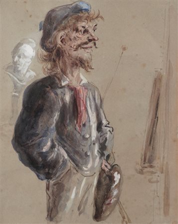 Scuola del secolo XIX - Ritratto di pittore