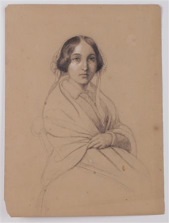 Scuola del secolo XIX - Studio per ritratto femminile