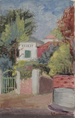 Renato Bontempi (1896 - 1988)  - Scorcio con villa