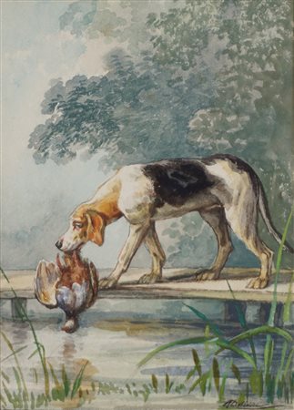 Auguste Delierre (1829 - 1890)  - Le chien
