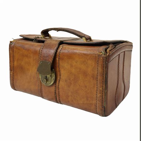 Beauty Case Vintage in cuoio