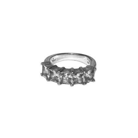 Anello in argento con 5 zirconi cubici