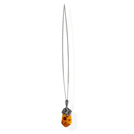 Collana in argento 925 con pendentif in argento 925 con decoro di trarci d'uva