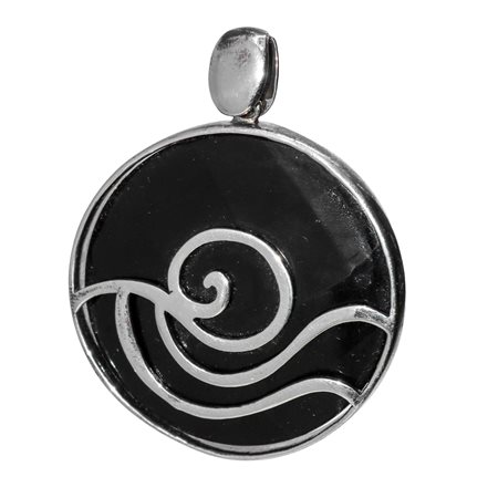 Ciondolo in argento 925 e pietra nera , 1970s