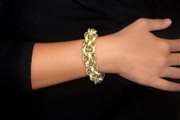 Bracciale in oro giallo 750 con maglia rolò e chiusura da marinaio