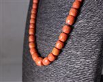 Collana in corallo di Trapani a rondelle sfaccettate a decrescere con susta in oro 750