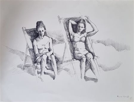 GIANOTTI FRANCESCO Italia 1938 "Bagnanti"