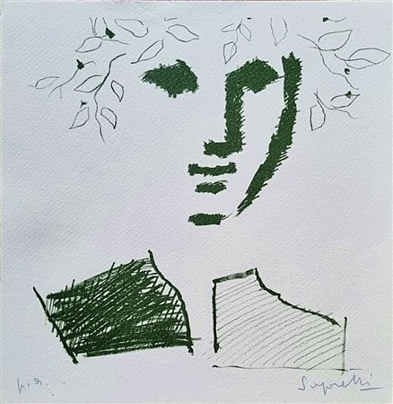 SAPORETTI ADOLFO Ravenna 1907 - Milano 1974 "Volto di uomo"