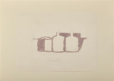 MORANDI GIORGIO (1890 - 1964) - NATURA MORTA (DAL VOLUME GIORGIO MORANDI 50 DISEGNI DI MORANDI - 50 TAVOLE).