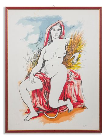 GUTTUSO RENATO (1912 - 1987) - DALLA CARTELLA: LITOGRAFIE DI SEI MAESTRI CONTEMPORANEI (LA FERTILITA' DELLA TERRA).