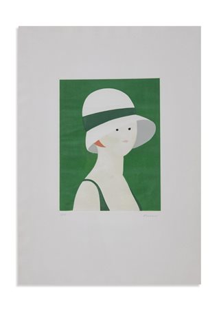 BUENO ANTONIO (1918 - 1985) - RAGAZZA CON CAPPELLO A CLOCHE.