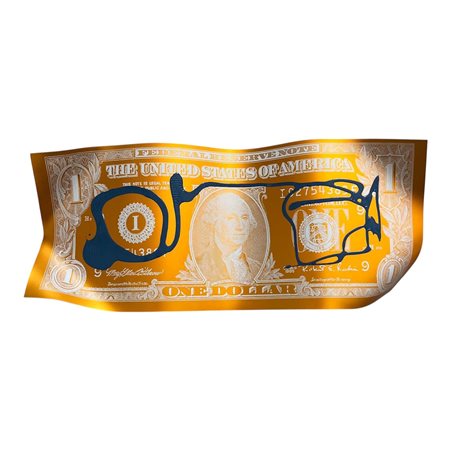 Karl Lagasse “One dollar orange abstract-no” 2022