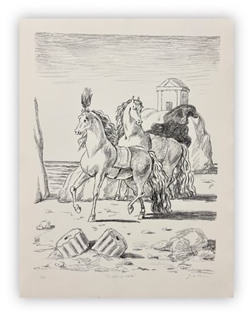GIORGIO DE CHIRICO (1888-1978) - I Cavalli di Achille, 1971

