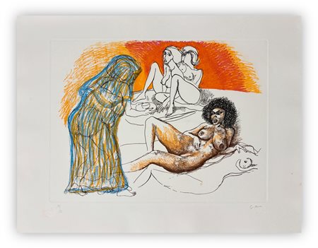 RENATO GUTTUSO (1911-1987) - Zefis a Usbek (2), 1973
