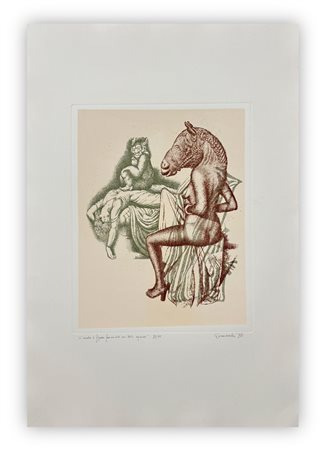 GIUSEPPE GUERRESCHI (1929-1985) - L'incubo e la figura femminile con testa equina, 1981