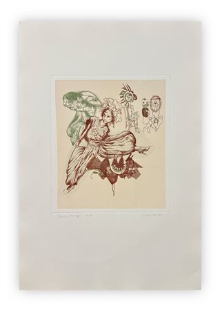 GIUSEPPE GUERRESCHI (1929-1985) - Donne (ieri e oggi), 1981