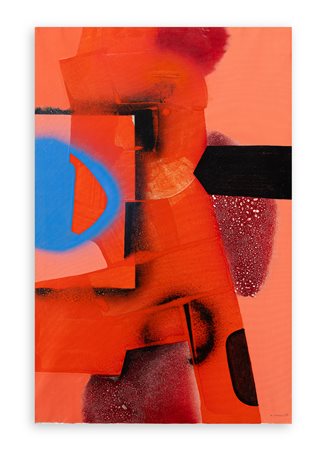 ALVARO MONNINI (1922-1987) Incontro, 1974 Tecnica mista su tela cm 92x60...