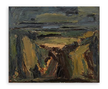 GIANCARLO CERRI (1938) - Paesaggio verde o 'La forza', 1982