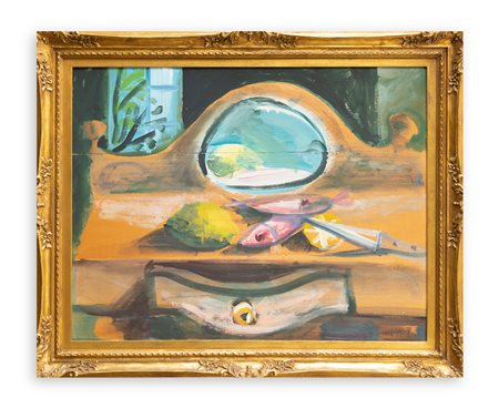 ERCOLE PIGNATELLI (1935) - Natura morta con specchiera, 1970