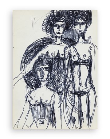 POMPEO BORRA (1898-1973) - Senza Titolo (Figure femminili), 1962