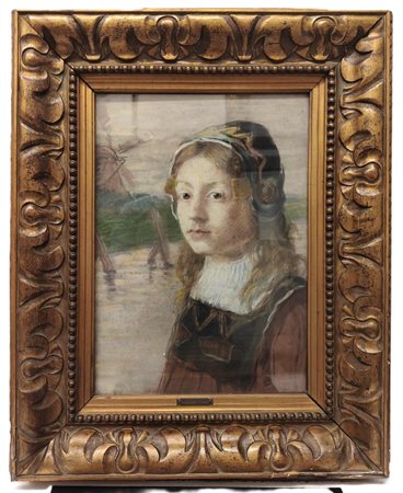 Scuola olandese d’inizio XX secolo. "Ritratto di fanciulla"