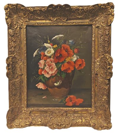 Georges Delagnis (XIX - XX sec.). "Bouquet di fiori di campo"