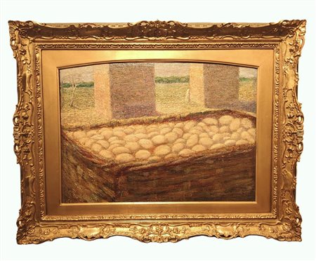 Ernesto Barbero (1887 - 1936) Attribuito. "Paniere di patate"