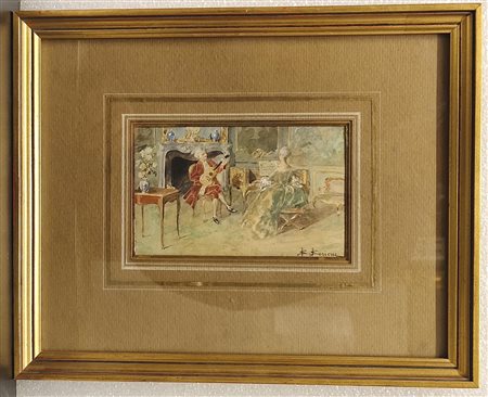Bernard Louis Borione (1865 - ?). "Scena d’interni"