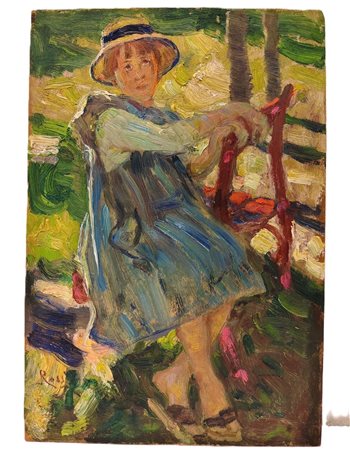 Luigi Rossi (1853 - 1923). "Ritratto di fanciulla"