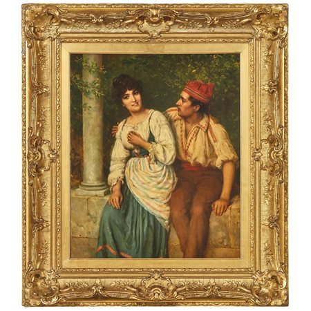 William Oliver (1823 - 1901). "Idillio veneziano"