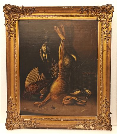 Anonimo del XIX secolo. "Natura morta con selvaggina"