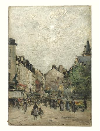 Jacques Pelletier (1869 - 1931). "Marchè sur la place, Paris"